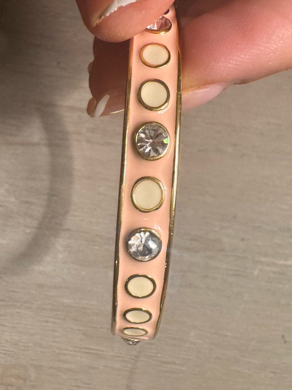 Kate Spade Pink Enamel Crystal Accent Bangle Bracelet - Picture 2 of 7